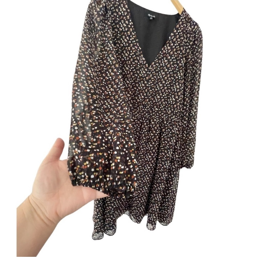 Madewell Resourced Georgette Button Front Mini Dress In Adorable Ditzy Size M - Picture 7 of 9